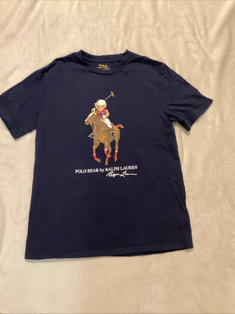 Polo by Ralph Lauren Navy Tee with Yellow Logo